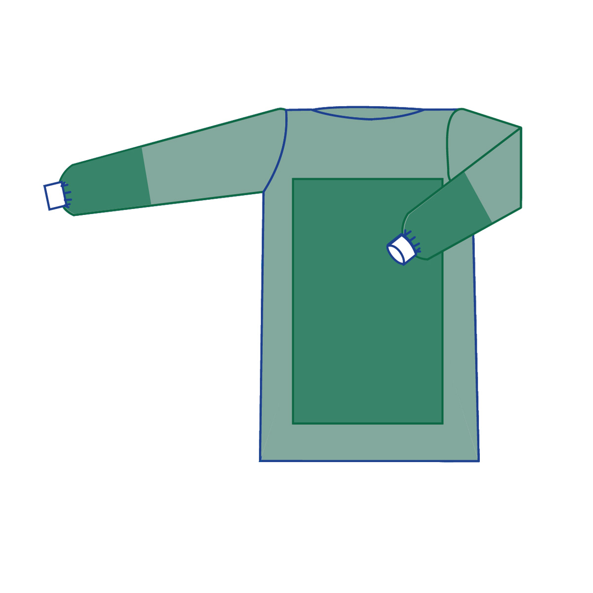 Халат медичний хірургічний Taipan-Pharm нестерильний L (TPN0611043)